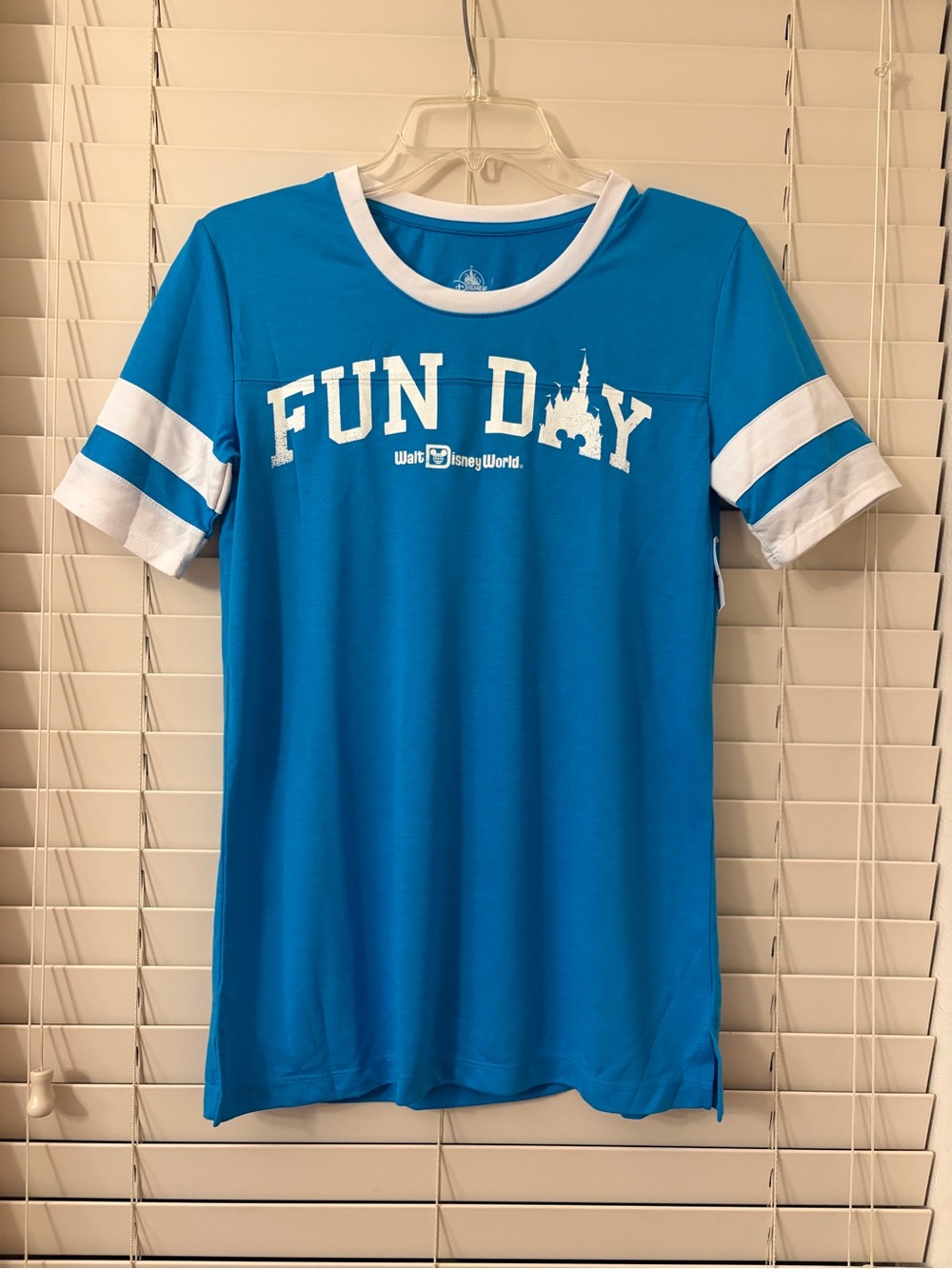 Disney Parks Walt Disney World Fun Day Blue Ringer Jersey T-Shirt Top Women’s XS
